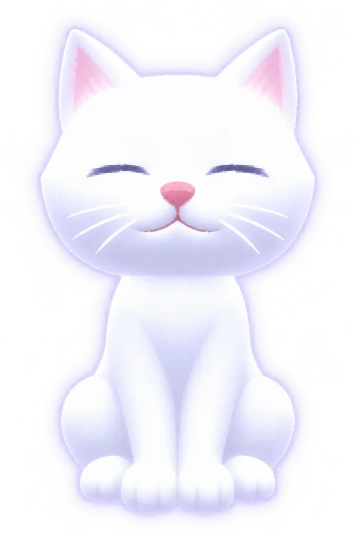 the glowing cat sitting